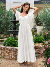 Batwing Sleeve V-Neck Bow Tie Back With Pockets Long Dress